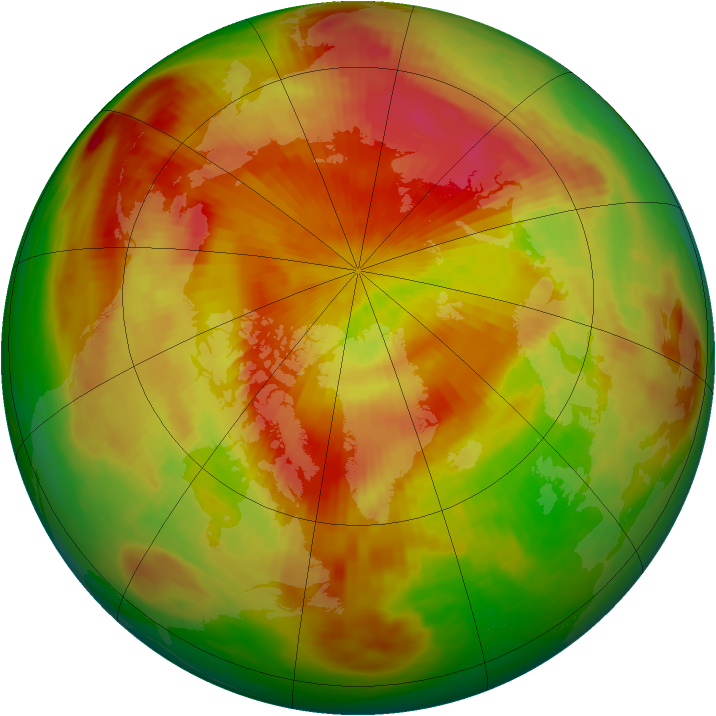 Arctic ozone map for 23 April 1984